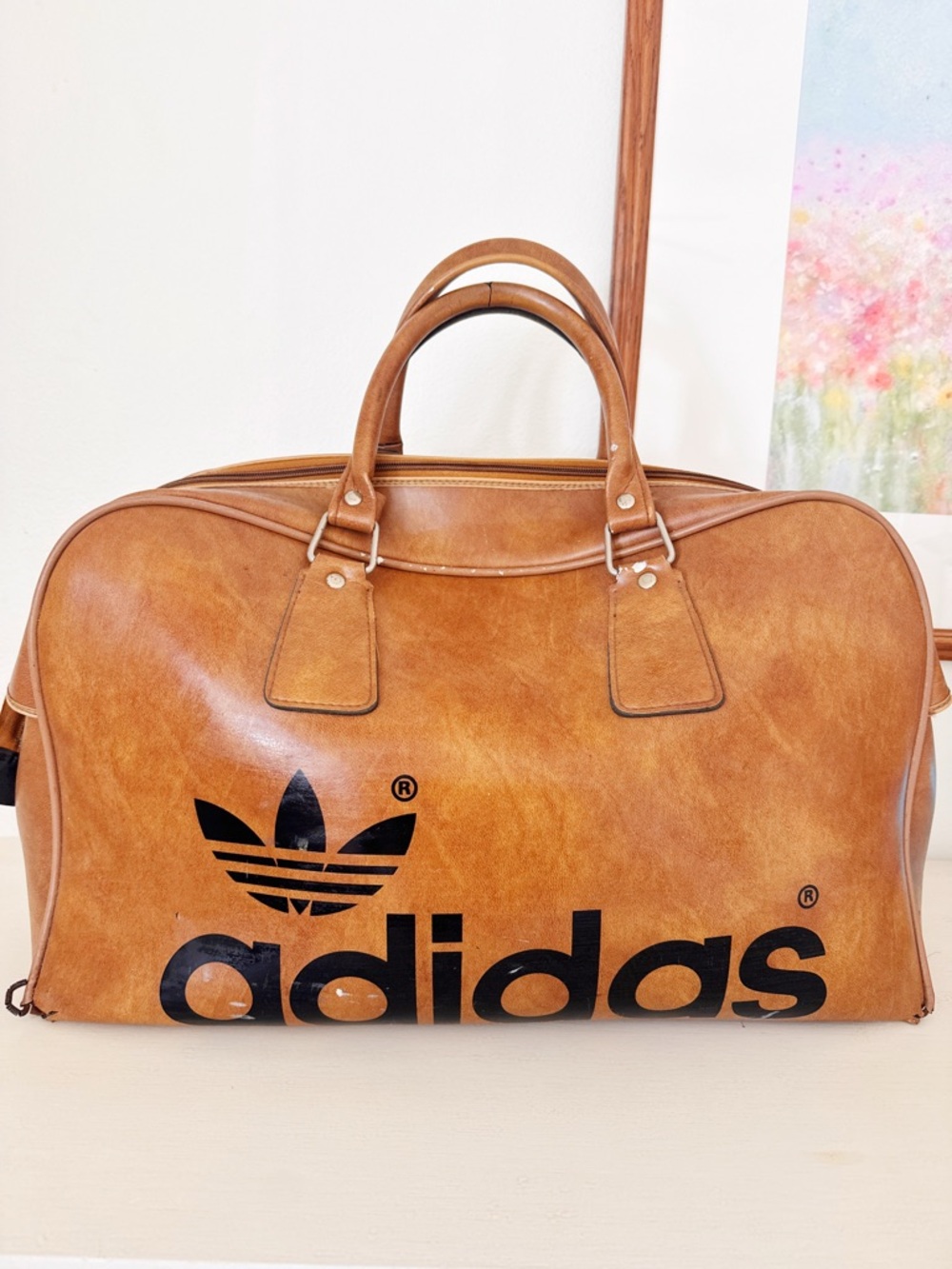 Vintage adidas Brown Duffel Bag with Black Logo - Picture 8 of 13